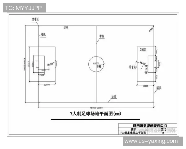 如何绘制足球场的平面图及其各个区域的详细标注与说明